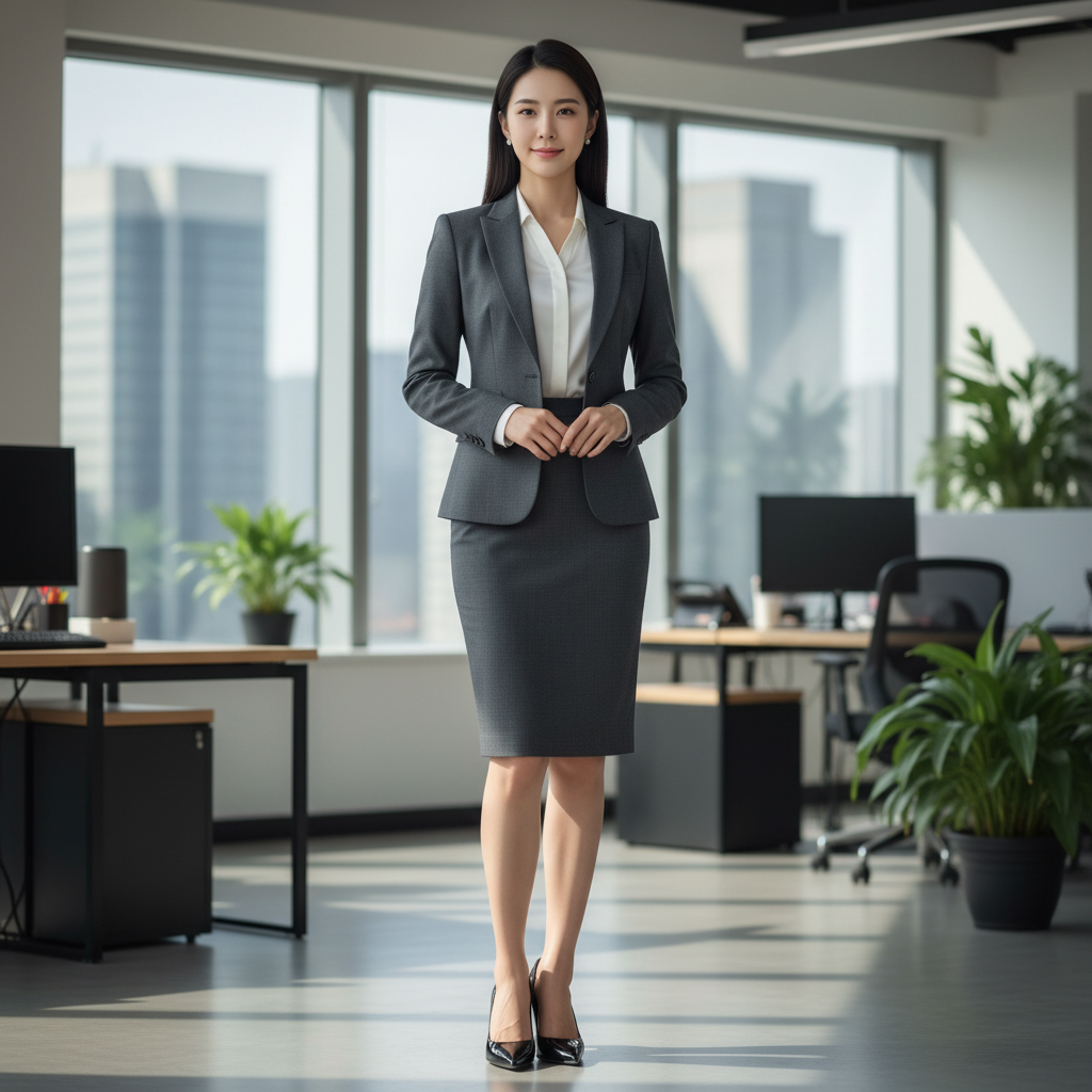 Maya Chen, CLI Engineer, working at a standing desk