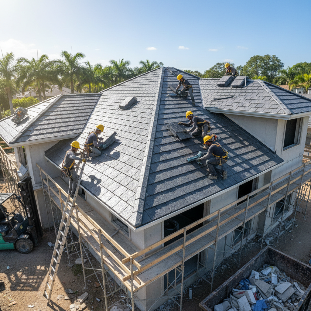 Residential roof installation with new tiles on a Cape Town home
