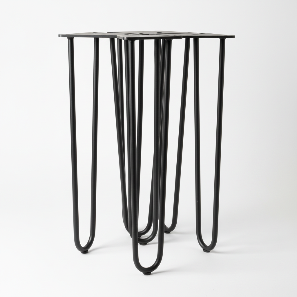 Black powder coated metal office furniture with matte finish in modern workspace