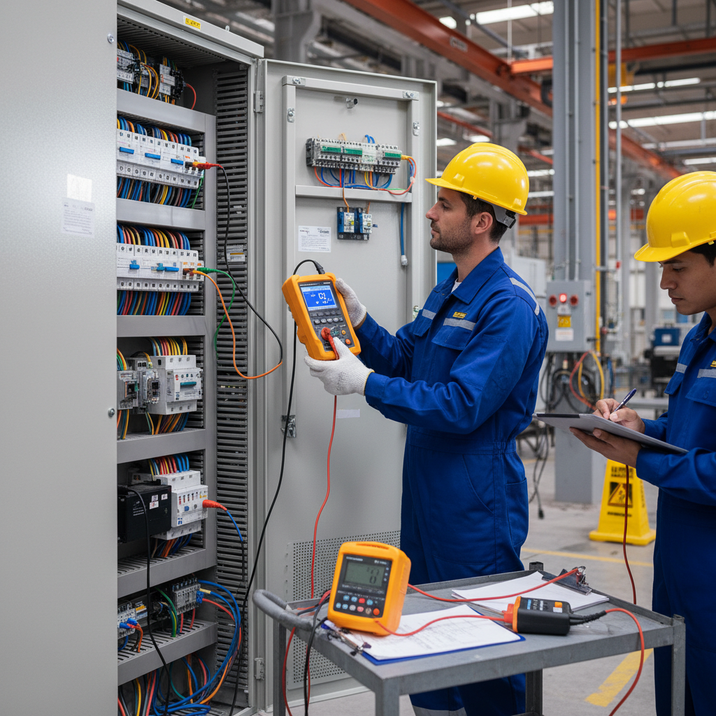 Inspección y certificación de instalación eléctrica con equipos de medición profesionales