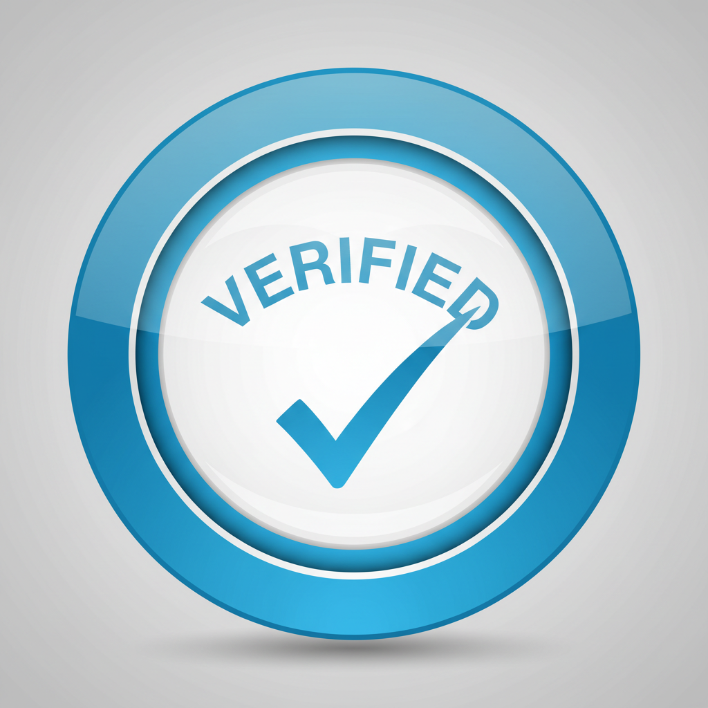 Verified badge icon indicating trusted service