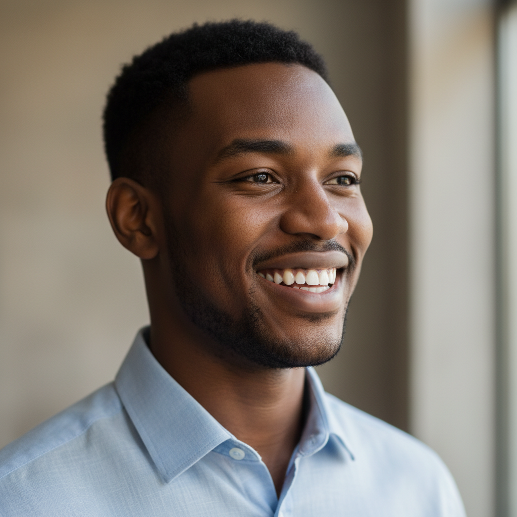 Portrait of Thabo Nkosi, South African male professional
