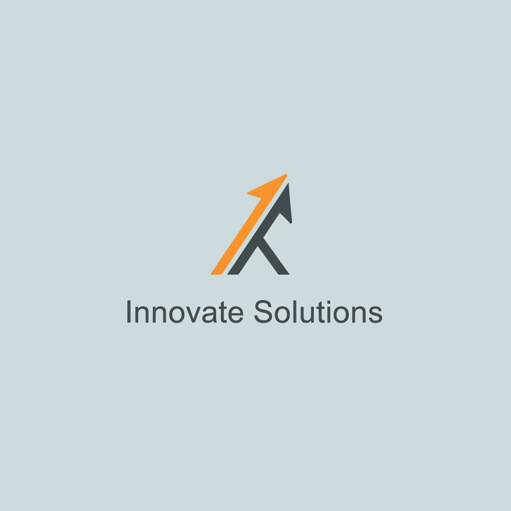 Innovate Solutions modern minimalist logo with orange accent