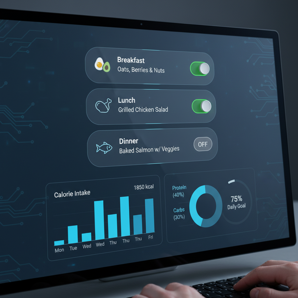 Modern dashboard interface showing analytics charts and data visualization on computer screen