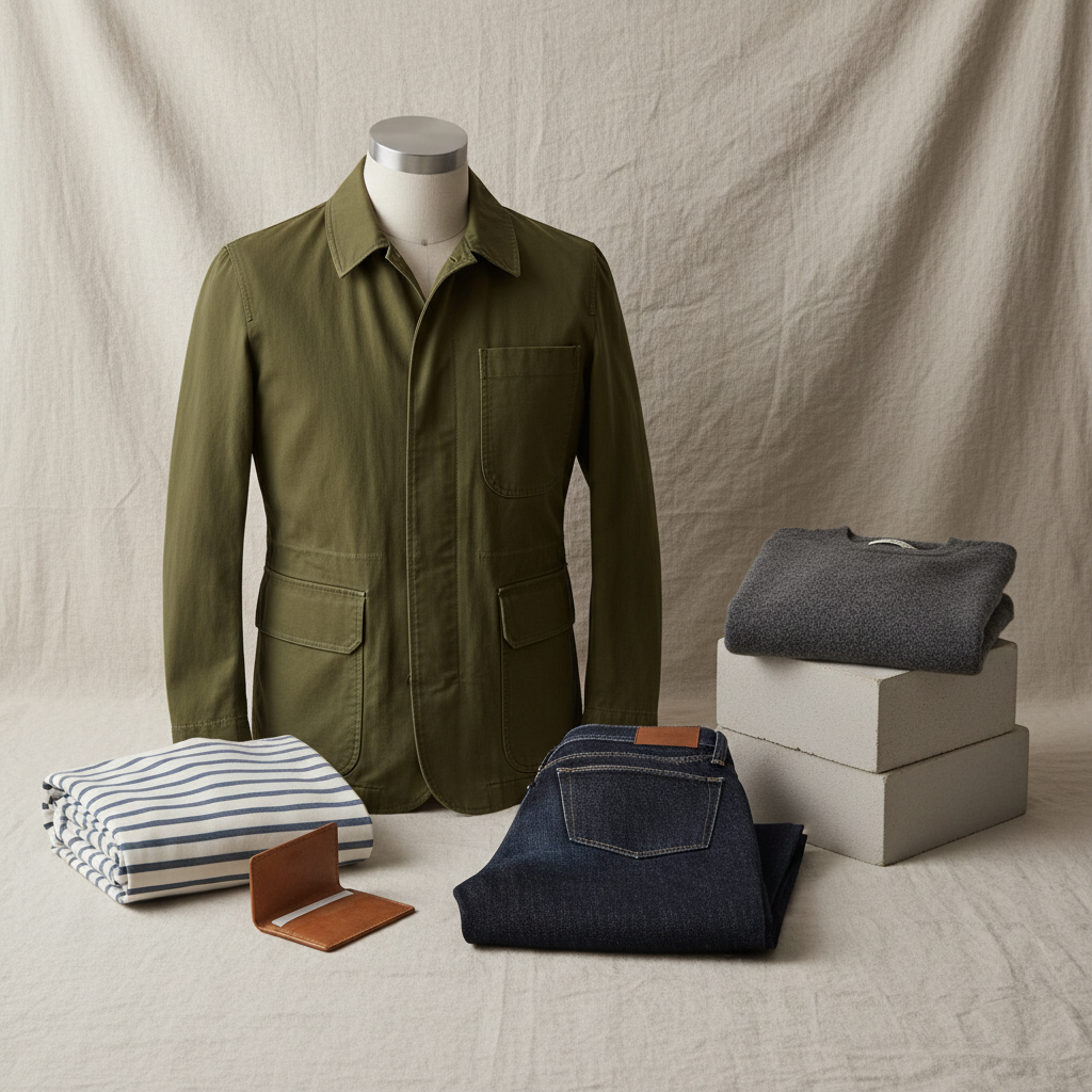 Professional product photography setup with clothing display