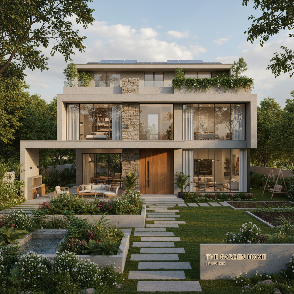 The Garden Home — 3BHK architect-designed home with landscaped garden on 260 sq yard plot in Bhopal, Madhya Pradesh by Buildrs.in