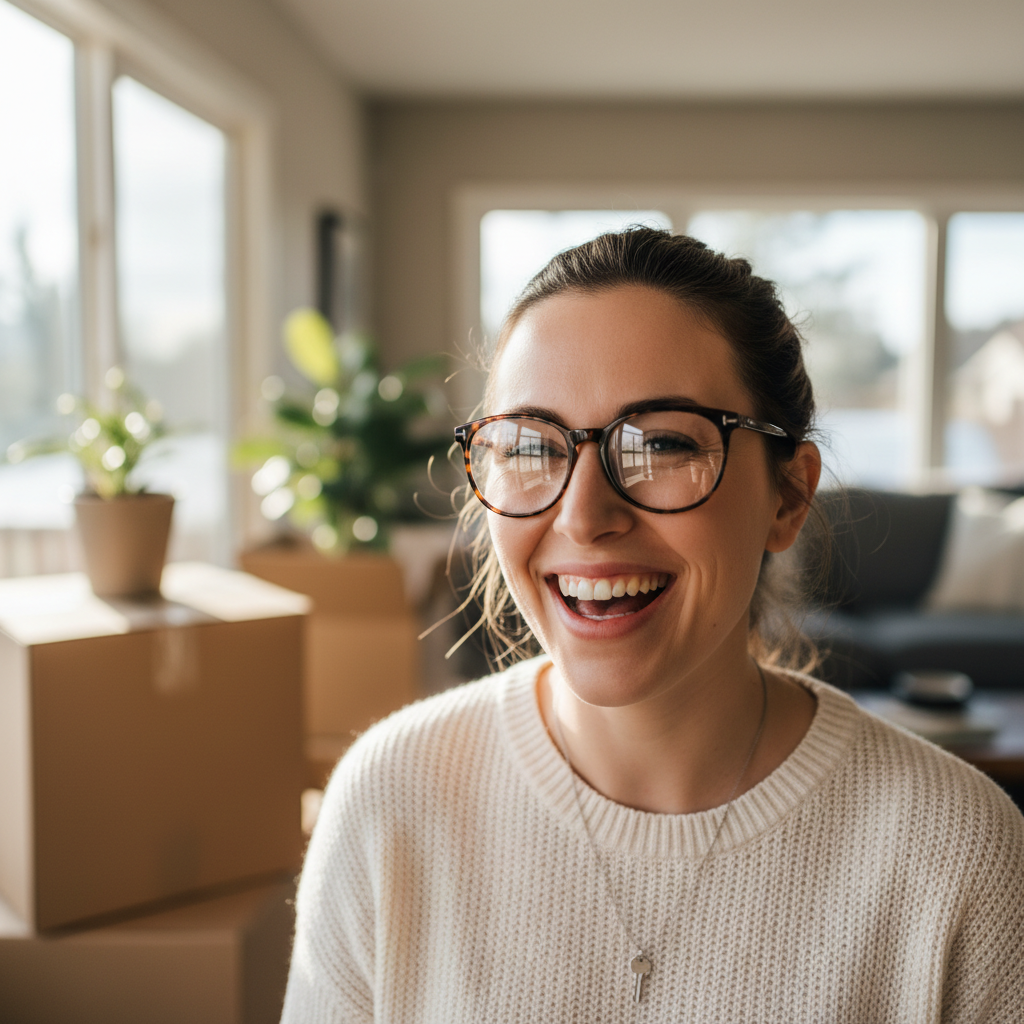 Jennifer P., satisfied home buyer client smiling confidently