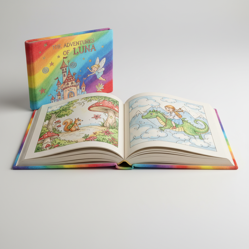 Colorful illustrated dragon storybook cover with warm coral and golden tones, cheerful and inviting for young readers
