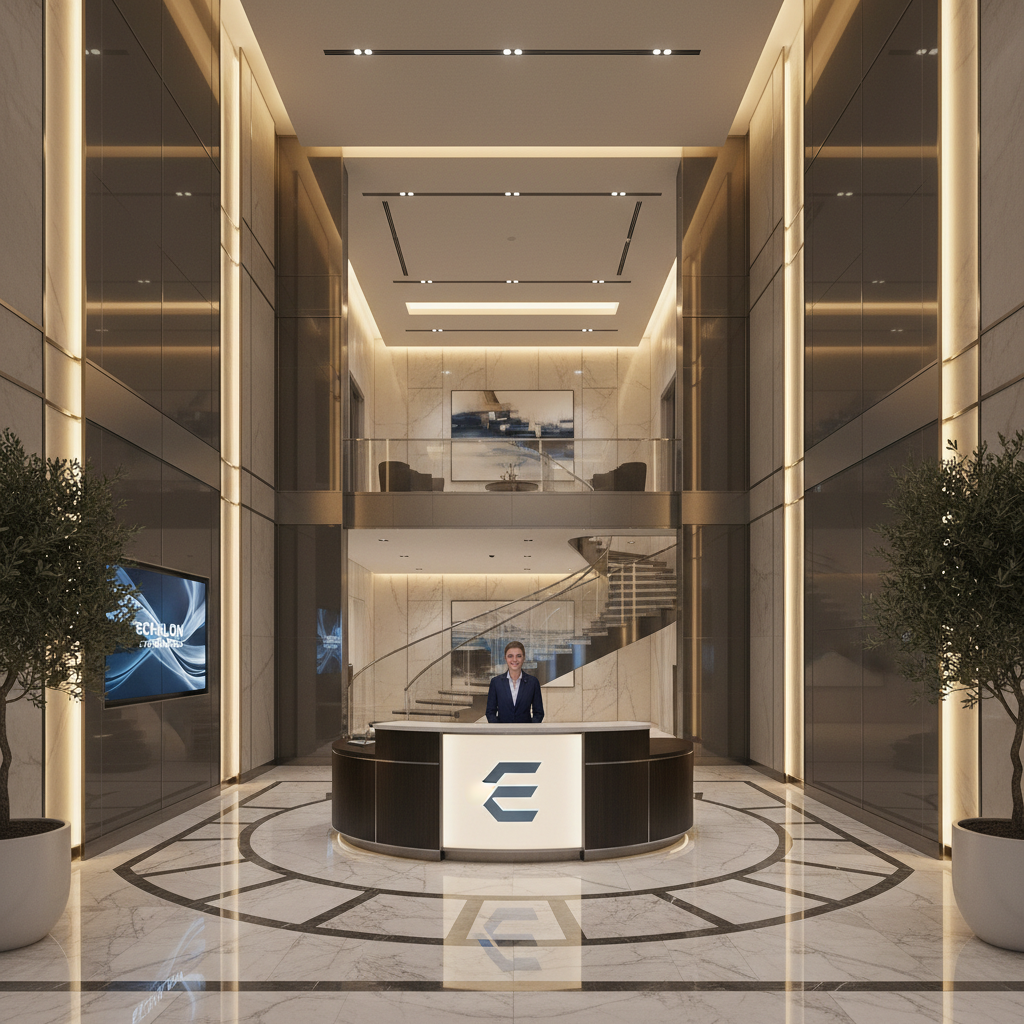 Employee at reception desk