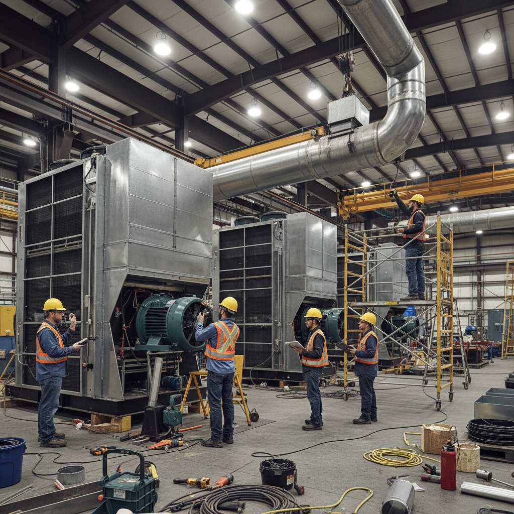 FrostAir HVAC installation team working on commercial project in Saudi Arabia