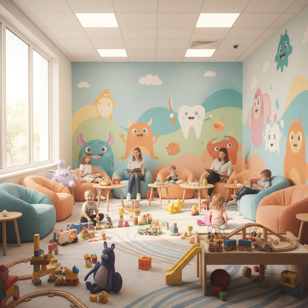Bright pediatric office with colorful waiting room