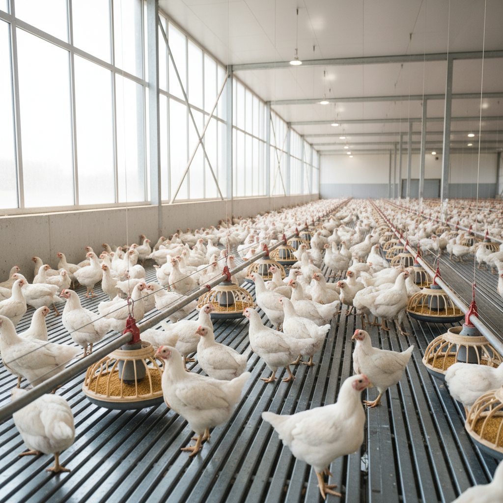 Healthy free-range chickens in outdoor farm setting, natural daylight, Nigerian poultry farm