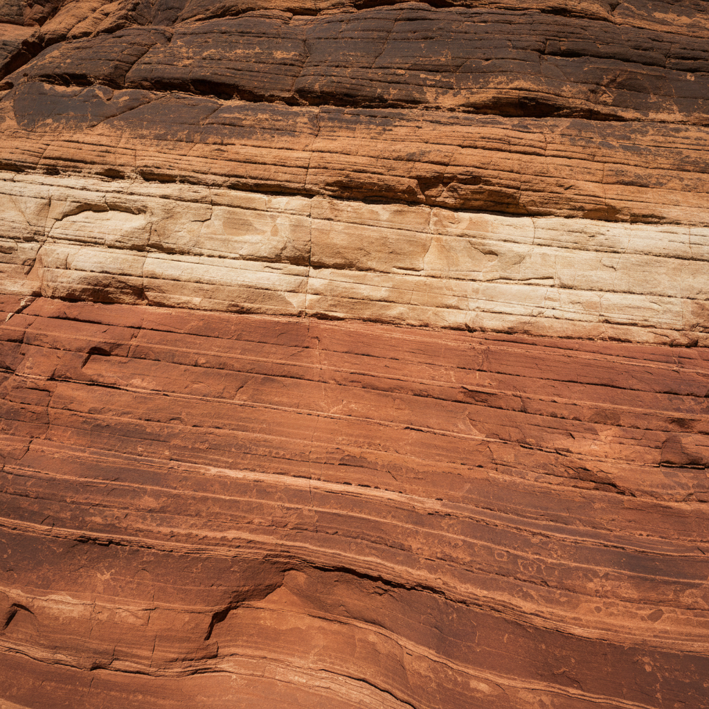 Canyon Wall Jasper flat slab with deep ochre and cream geological layer patterns