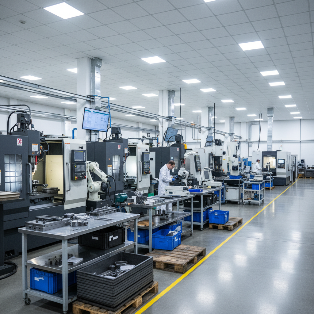 Industrial manufacturing facility with machinery and equipment