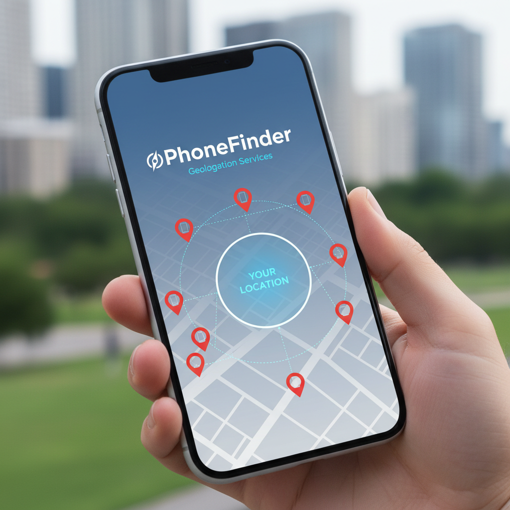 Hands holding smartphone showing map application with location pin in urban area