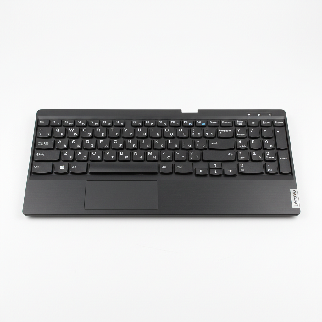 Laptop keyboard replacement part laid flat on desk, black keyboard module