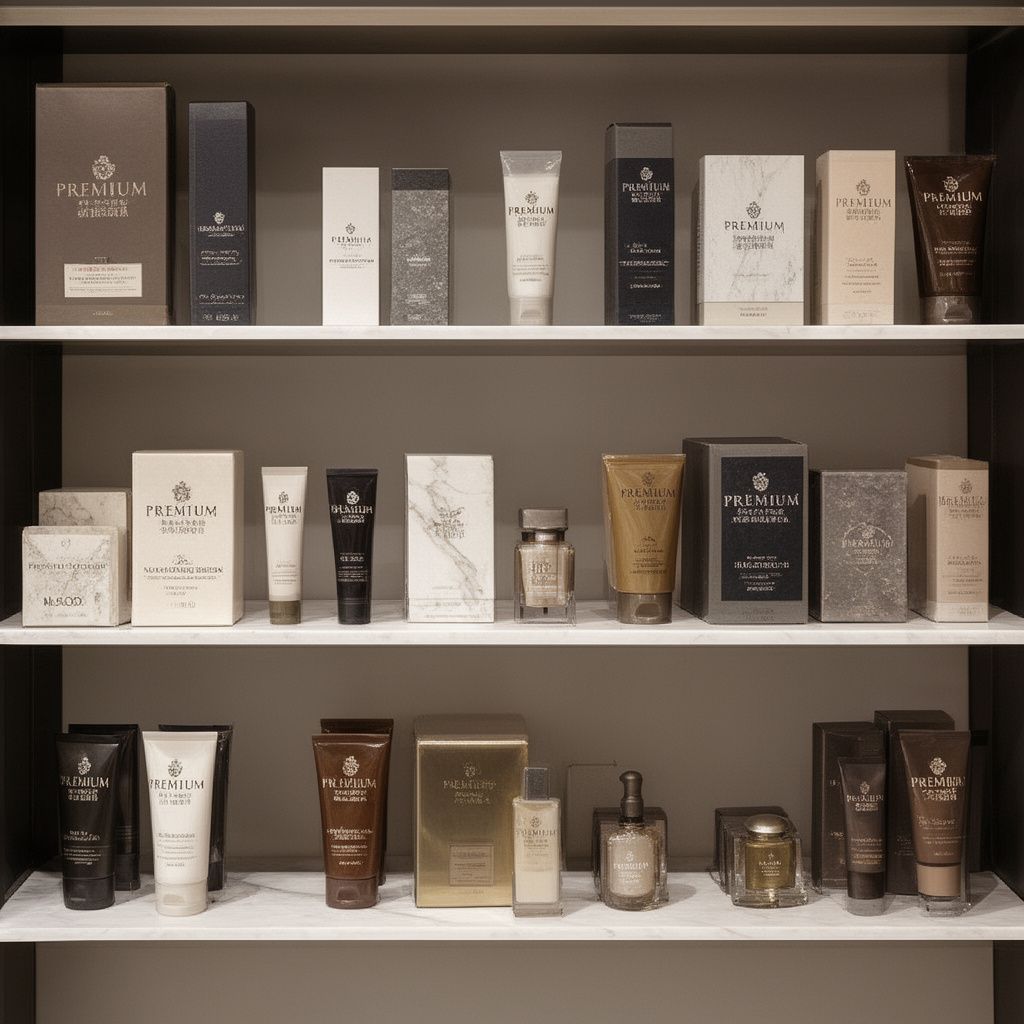 Shelf with premium items positioned at eye level