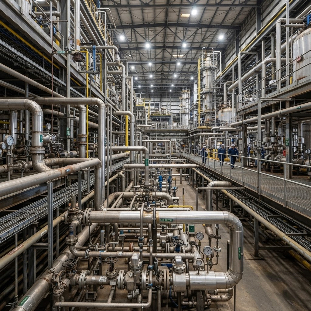 Chemical plant pipelines