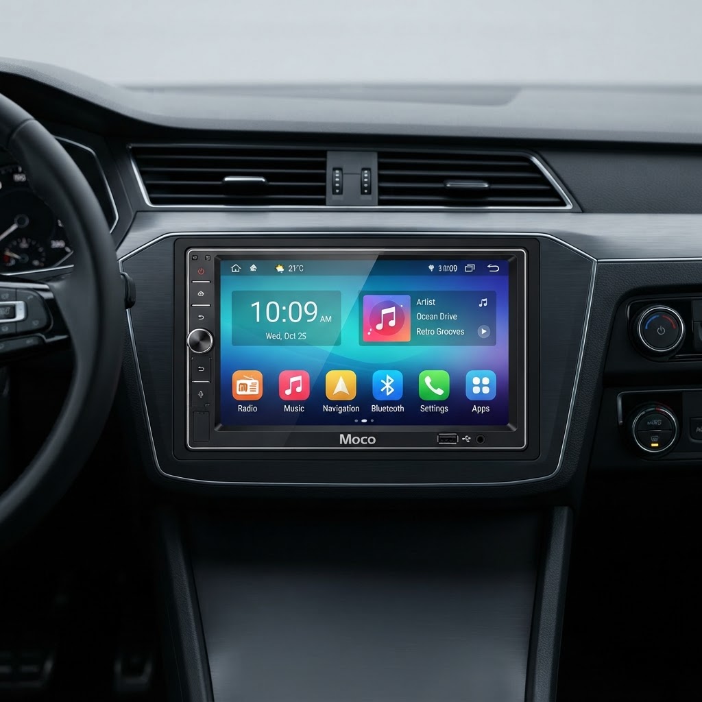 Moco 9 inch Android car player with HD display and USB support
