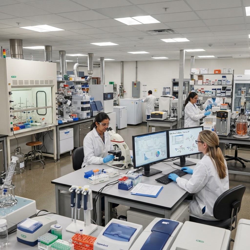 LC-MS/MS instrument analysing trace nitrosamine impurities in pharmaceutical samples