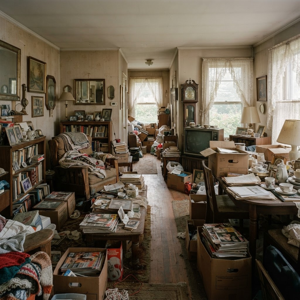Older home with accumulated belongings ready for compassionate estate property cleanout