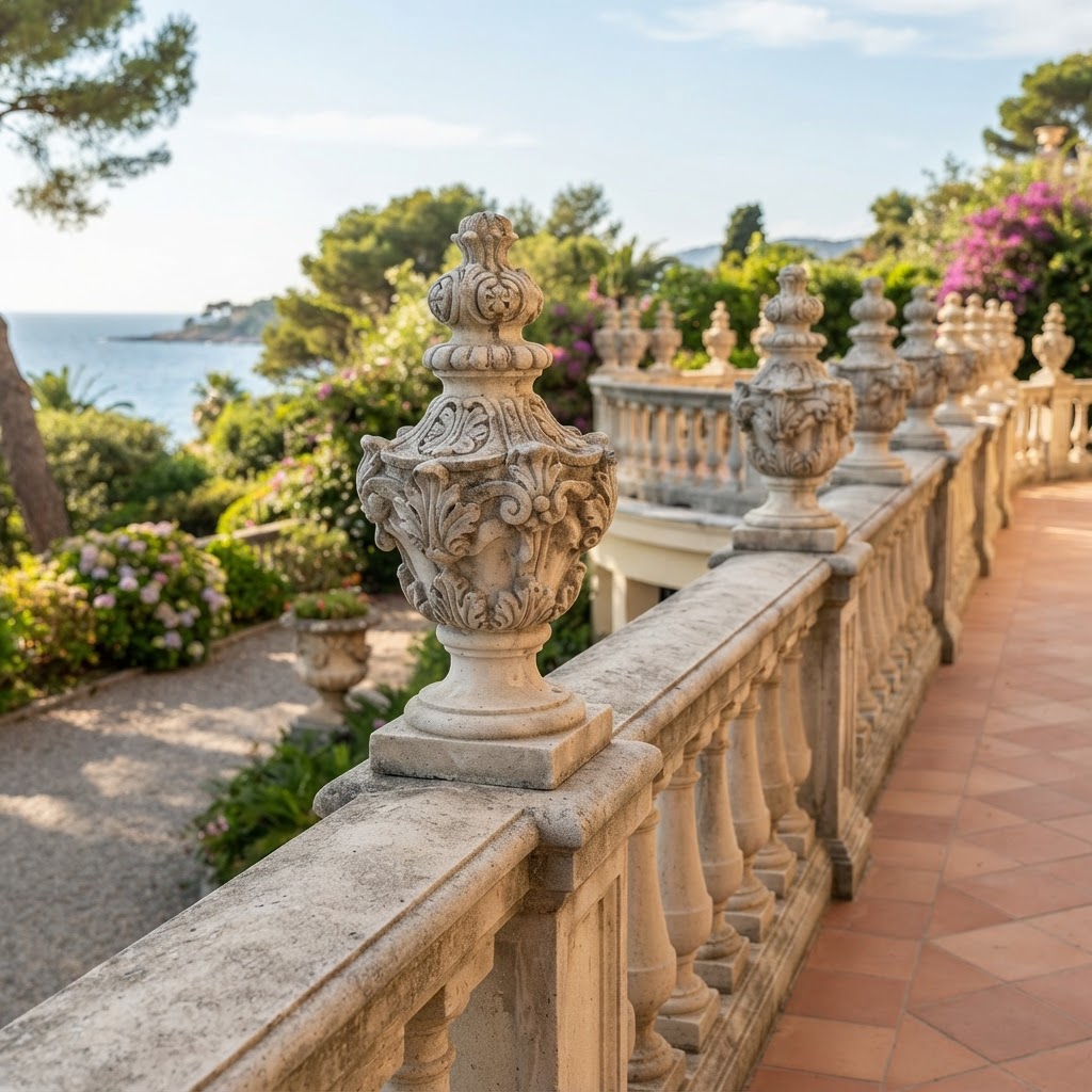 Unique Concrete Builders Baluster Top — decorative baluster tops on a balustrade