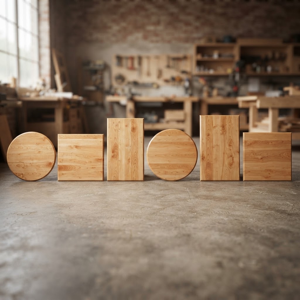 Custom maple restaurant table tops in various sizes, smooth finish, commercial grade