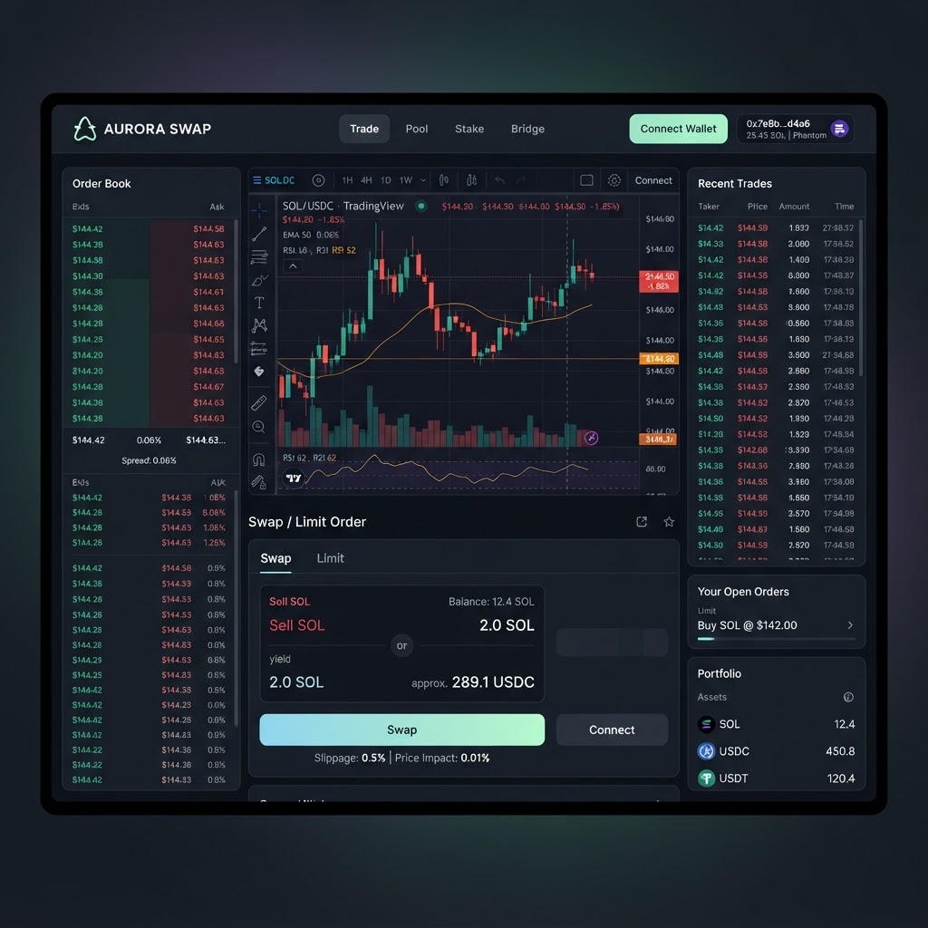 Decentralized exchange trading interface