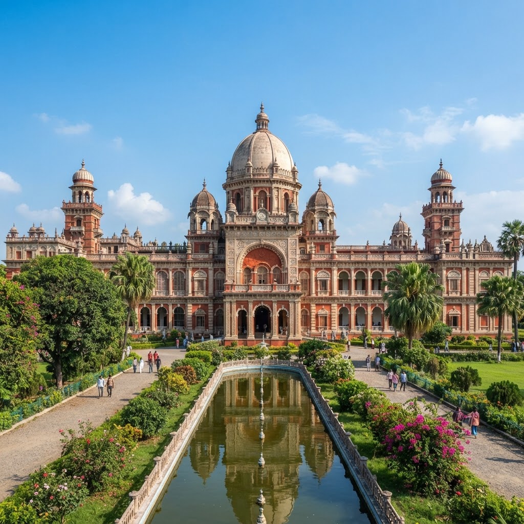 Cooch Behar Palace with grand Indo-Saracenic architecture and gardens