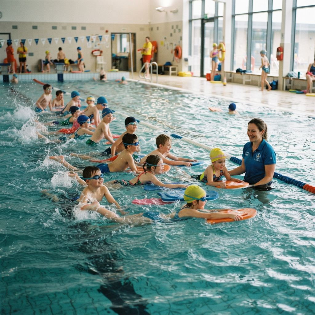 Primary School learners during a swimming lesson