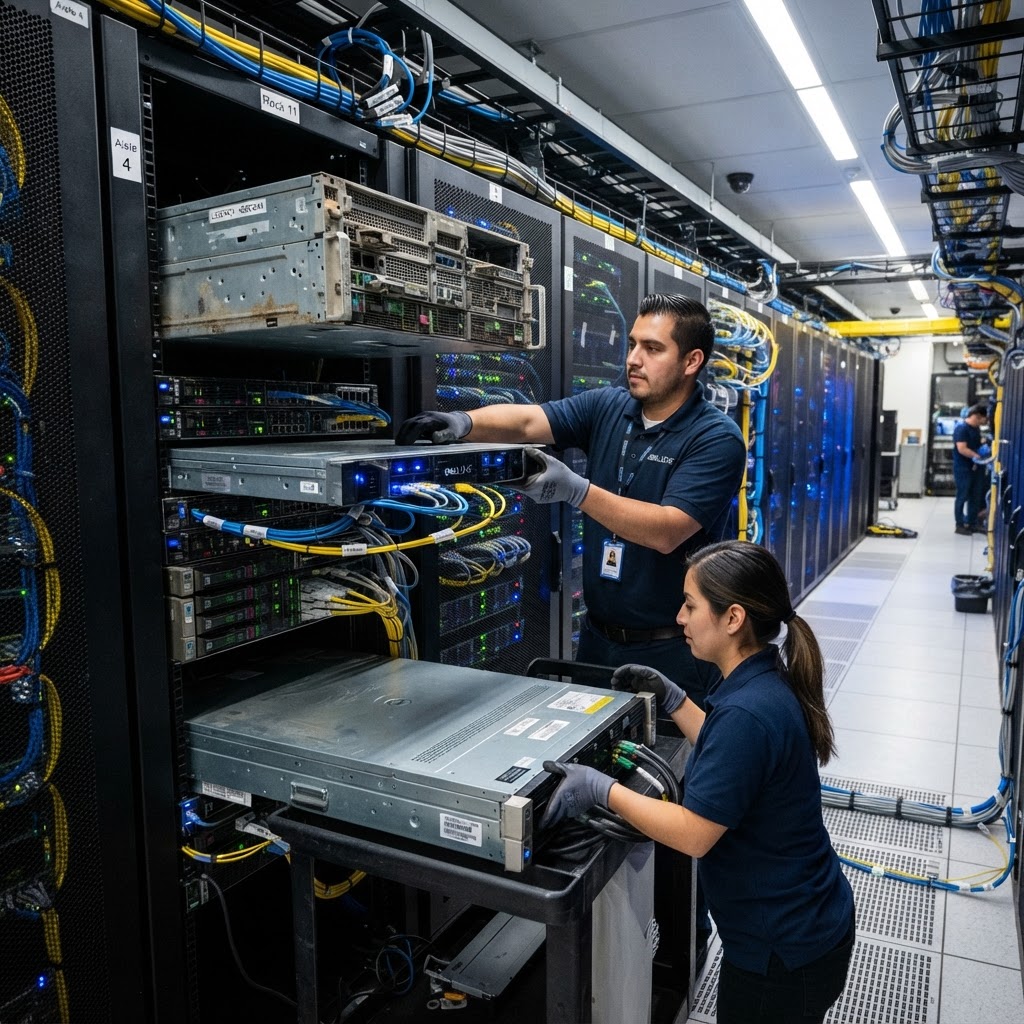 Technology modernization - old server hardware being replaced with modern infrastructure