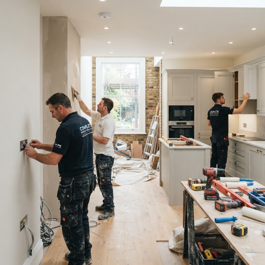 Skilled tradesperson at work on a home improvement project