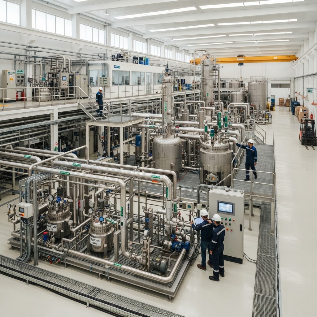 Innovative Synergy Solutions process technology facility showing advanced industrial process equipment and engineering operations