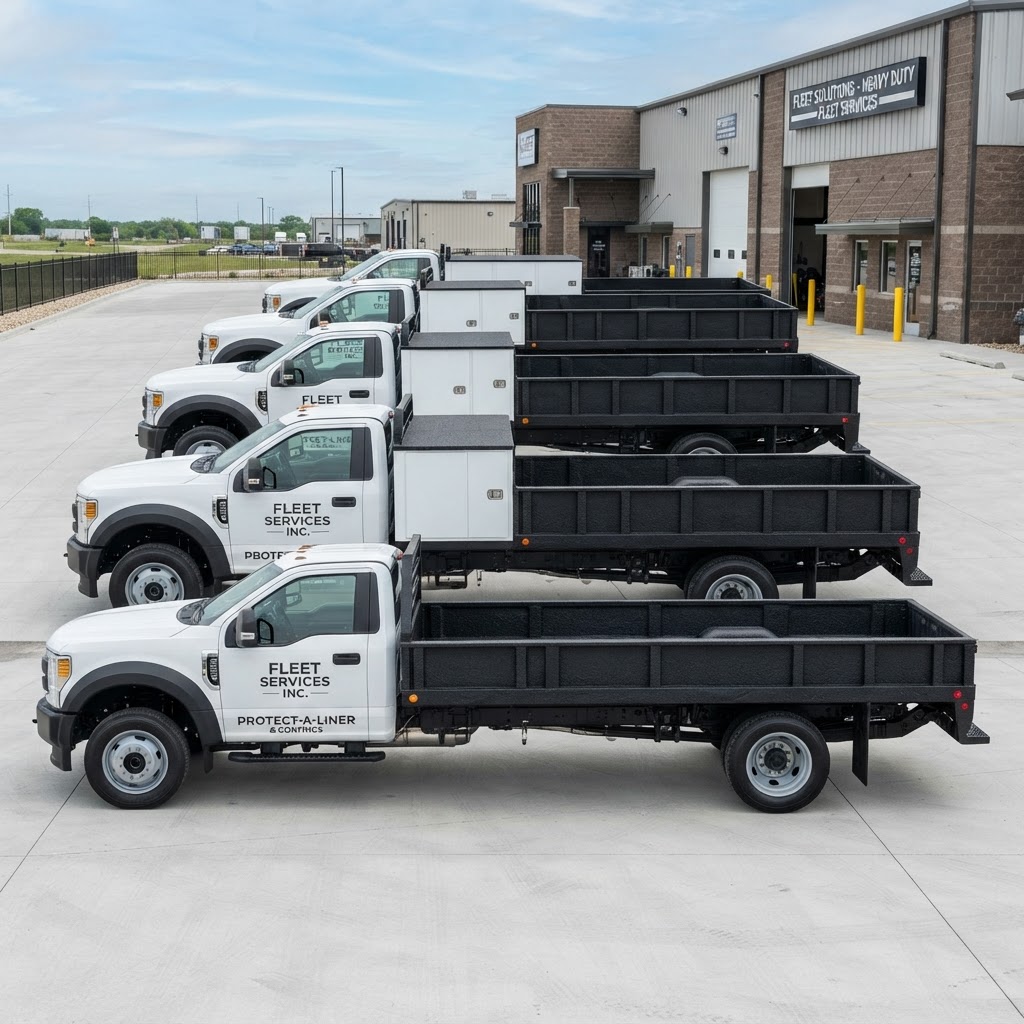Commercial transportation truck fleet requiring protective bed liner and undercoating applications