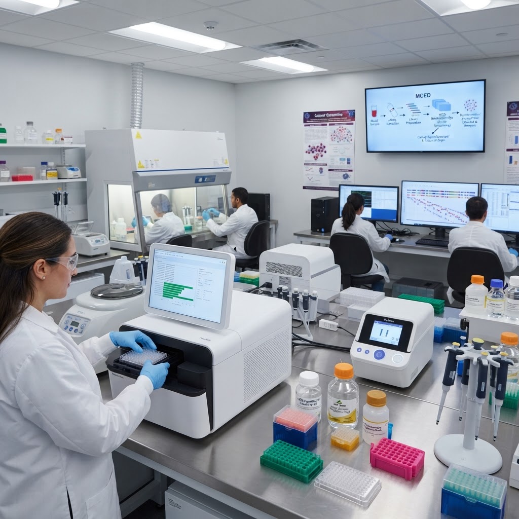 Multi-cancer early detection blood test laboratory with next-generation sequencing technology and methylation analysis for cancer screening