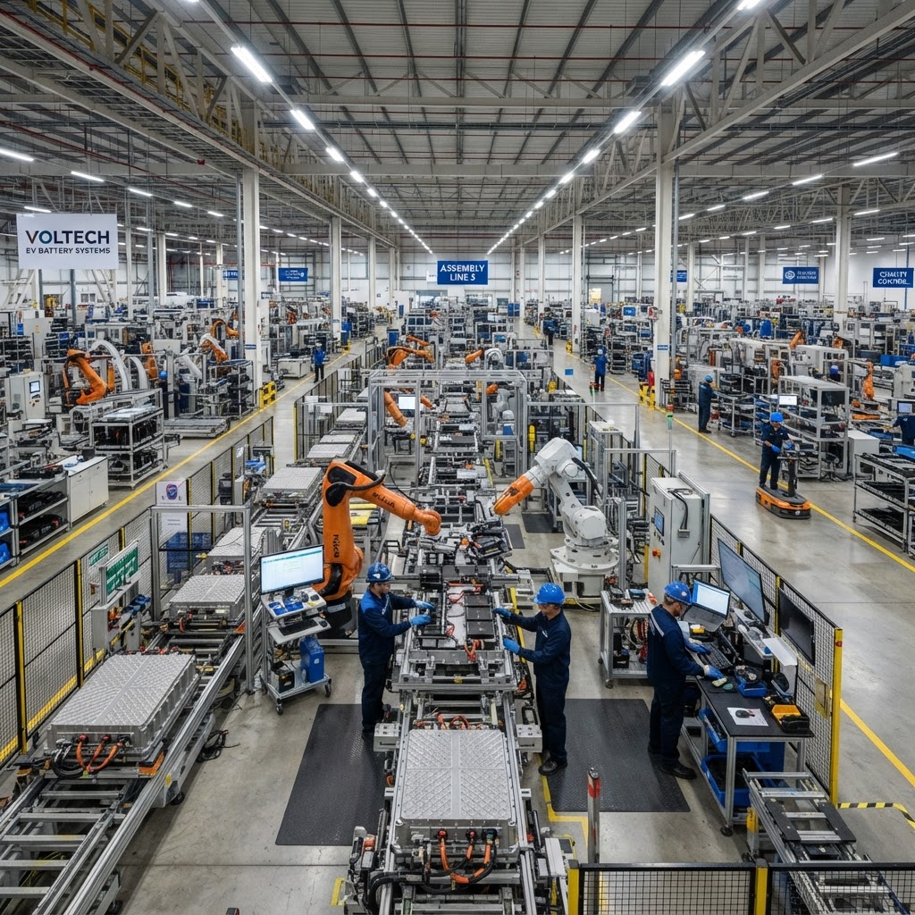 Voltech EV battery pack manufacturing facility