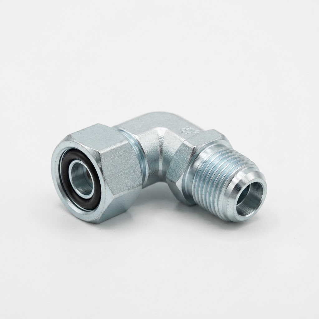 ORFS 90 degree hydraulic hose fitting three-quarter inch