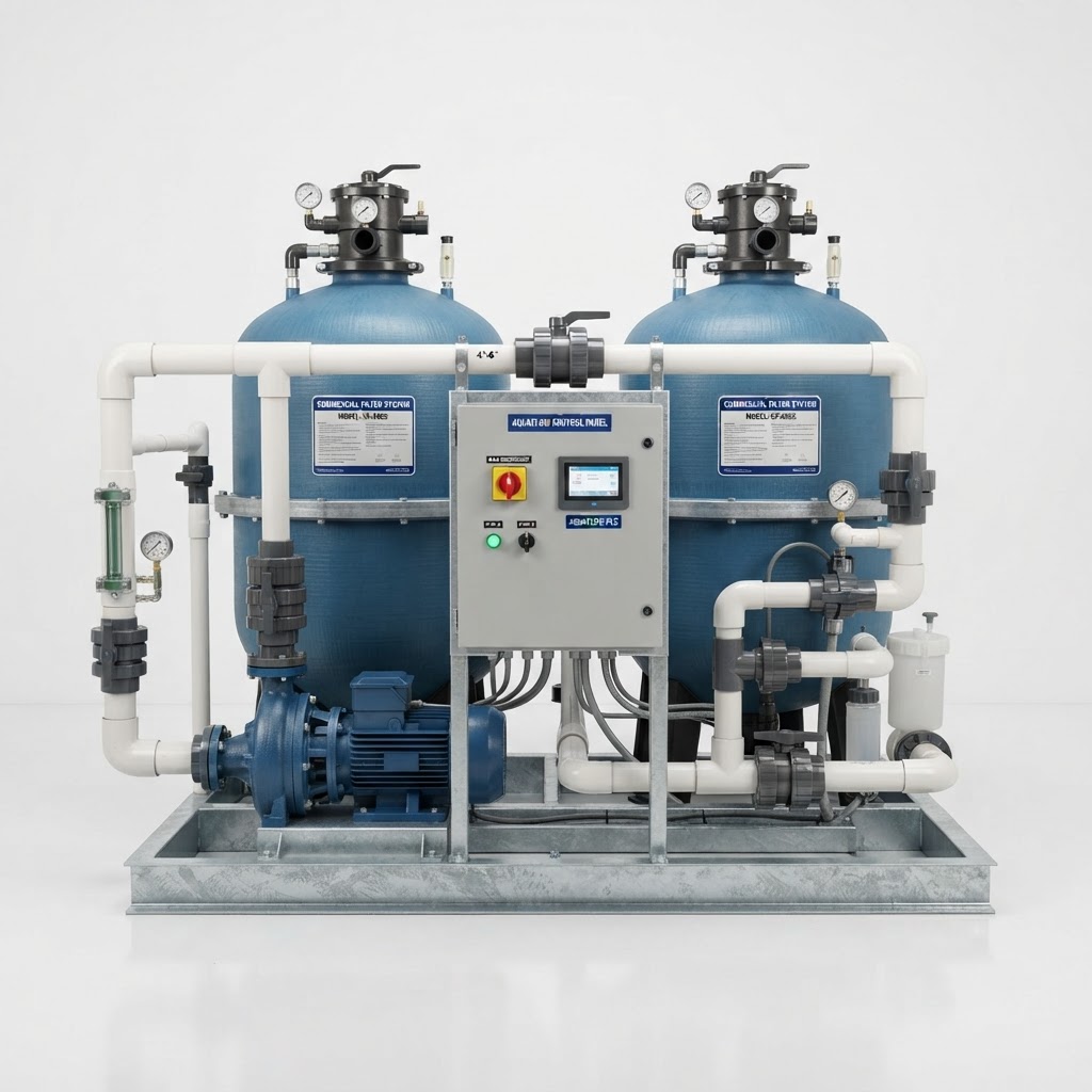 Large commercial pool filter system industrial equipment