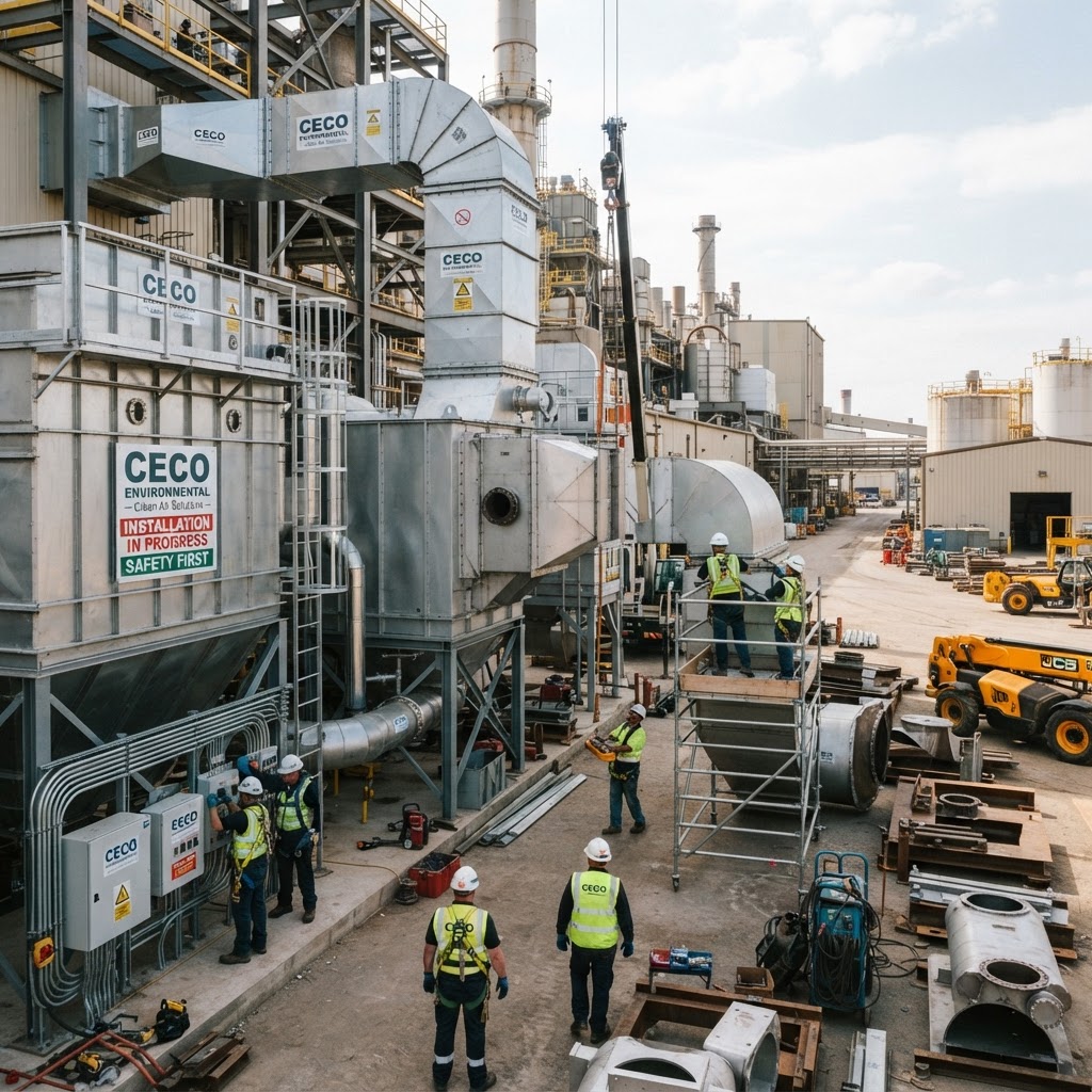 CECO Environmental industrial air quality and emissions control equipment installation at a large industrial facility