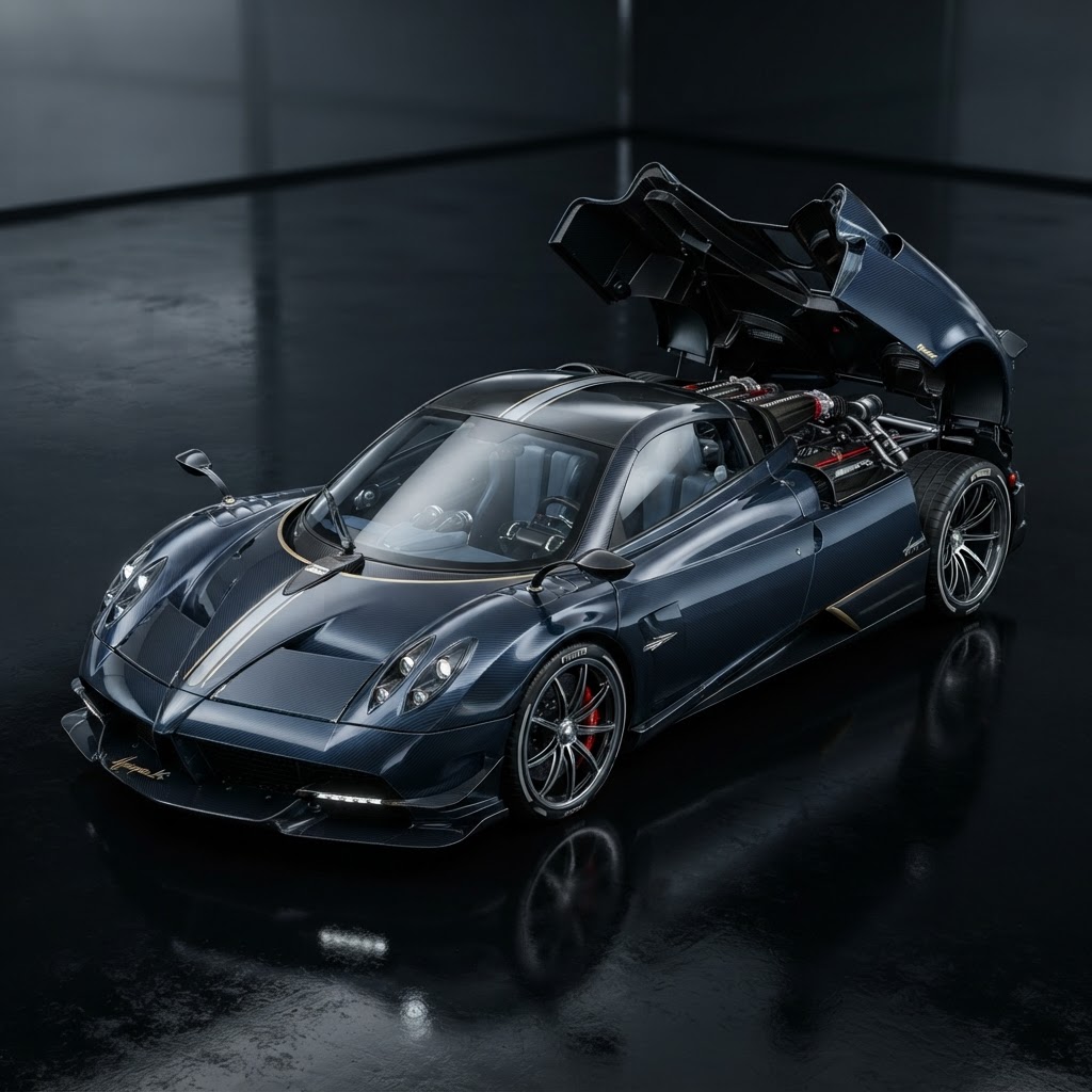 Pagani Huayra hypercar — the twin-turbocharged AMG V12 masterpiece with active aerodynamic flaps