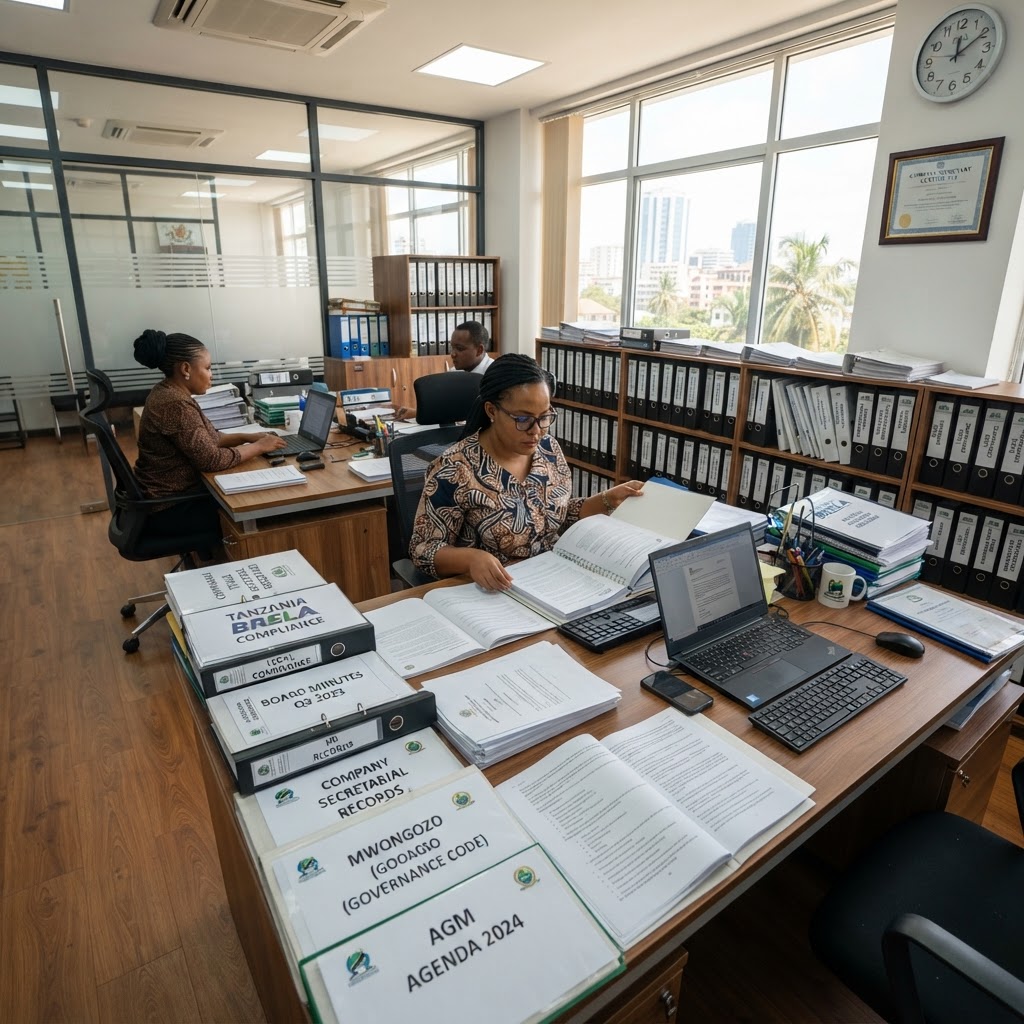 Corporate governance documentation and secretarial services in professional office